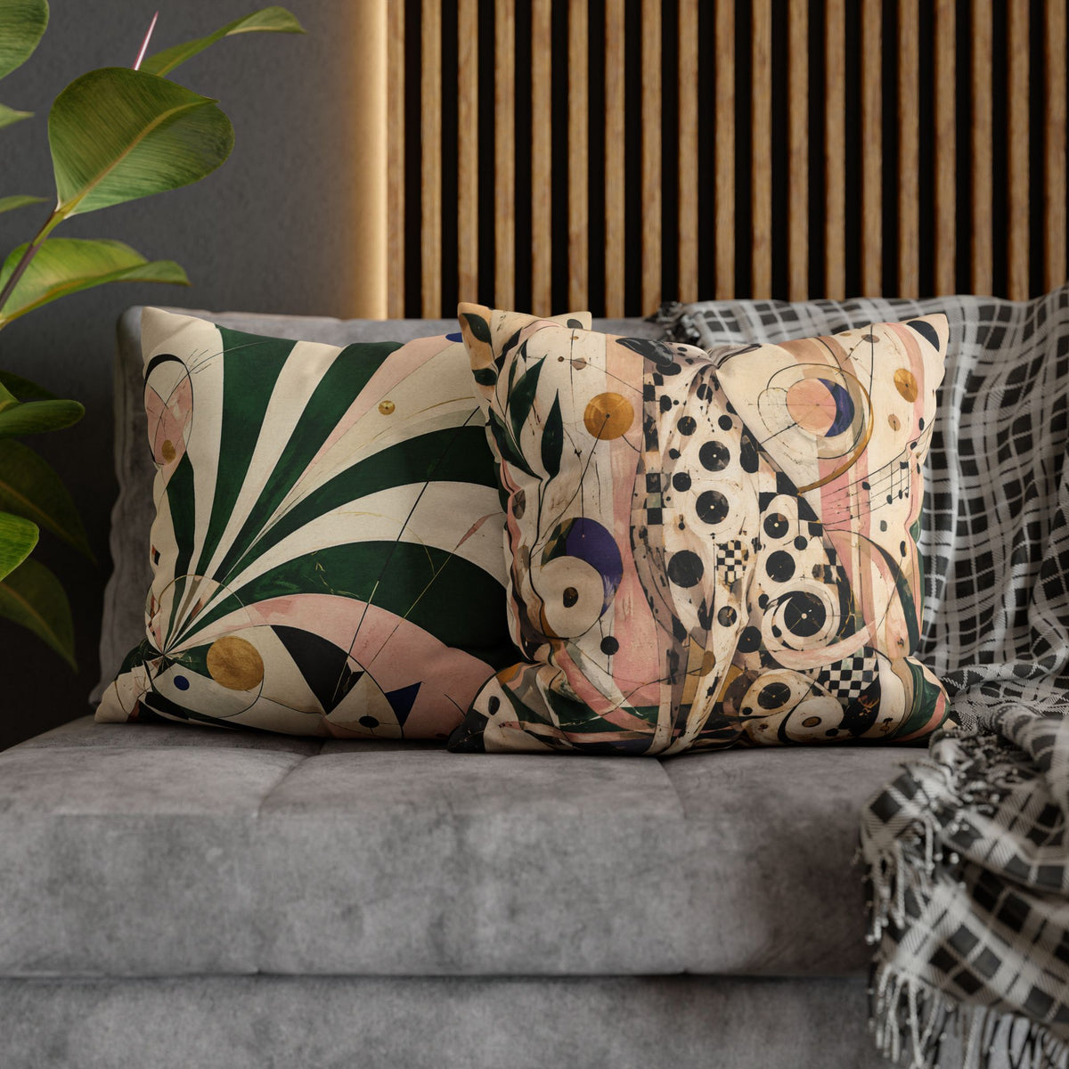 Abstract Musical Cat Decorative Pillowcase