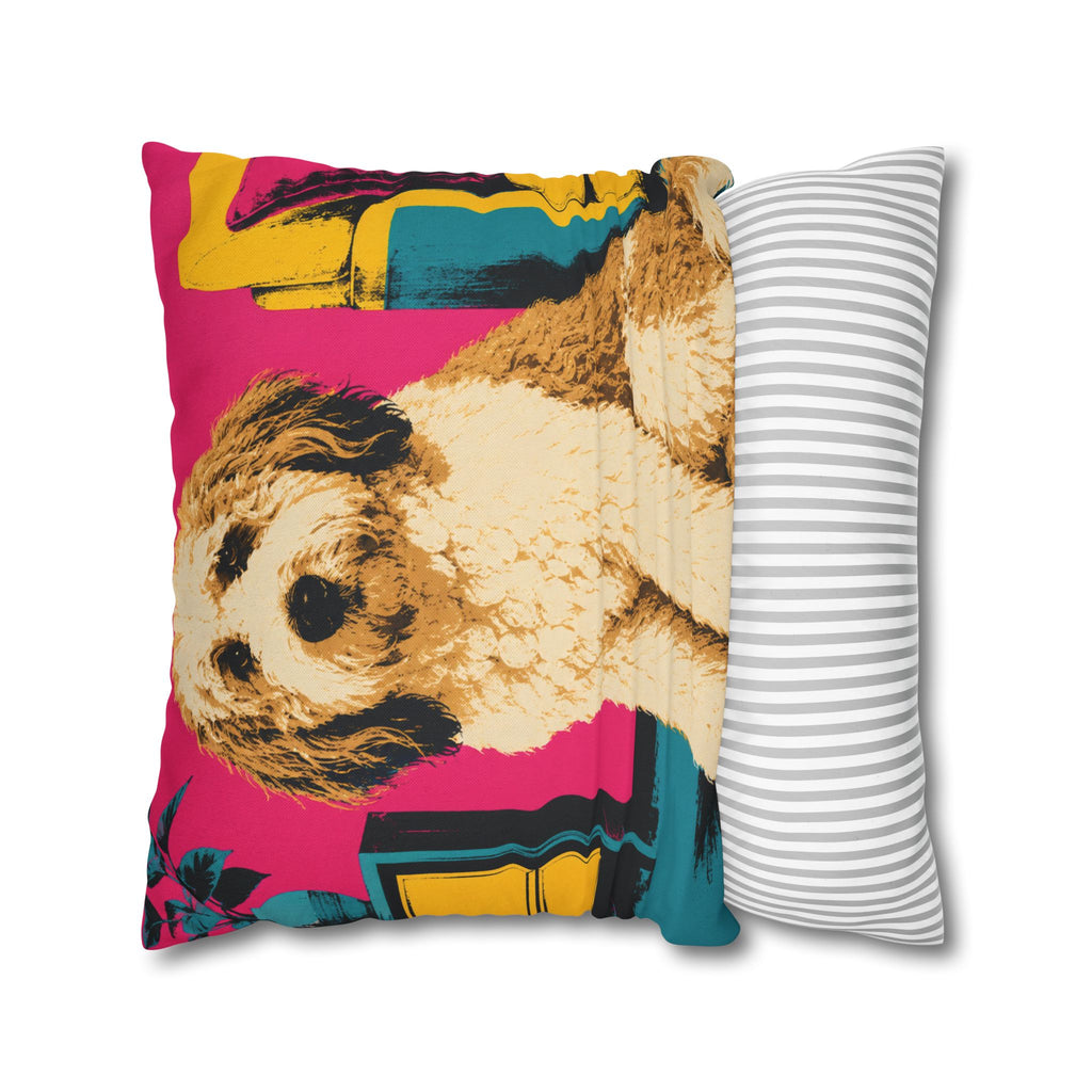 Pop Art Dog Pillowcase - Colorful Doodle Dog Decorative Throw Pillow Cover
