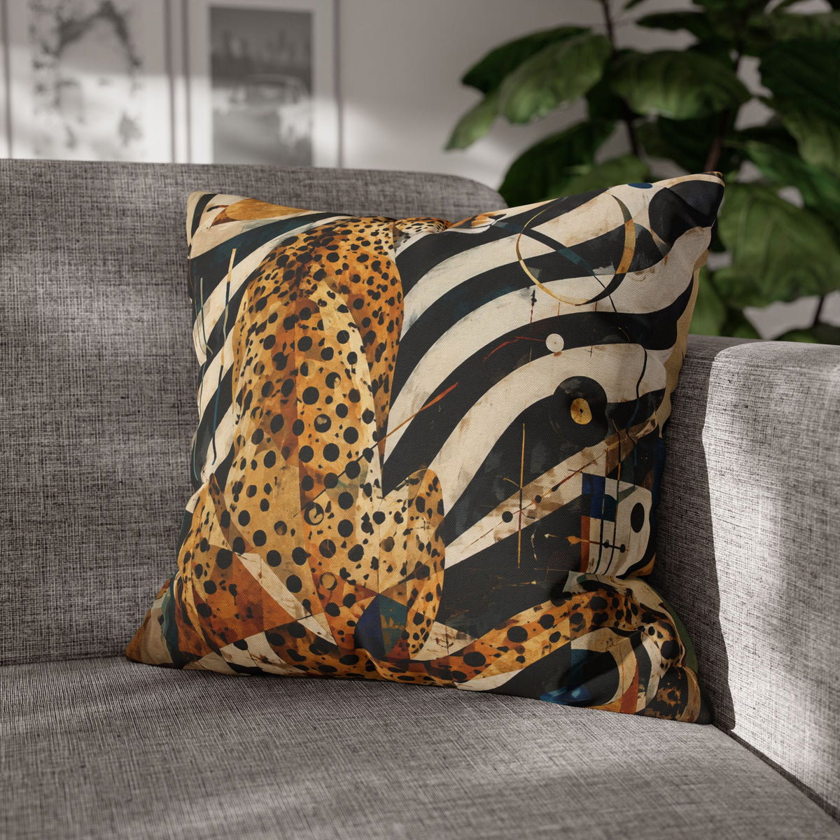 Leopard Art Pillowcase — Abstract Zebra-Stripe Decorative Cushion Cover