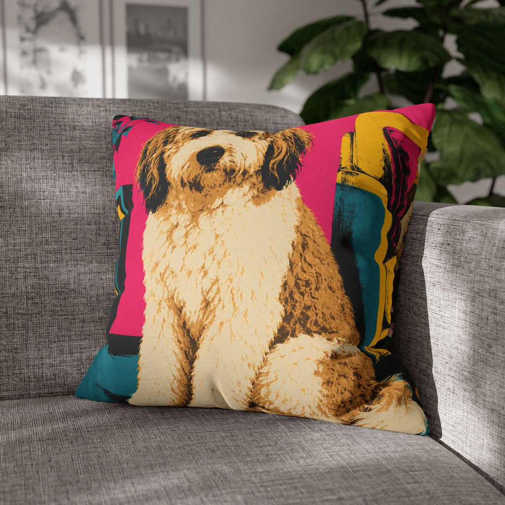 Pop Art Dog Pillowcase - Colorful Doodle Dog Decorative Throw Pillow Cover