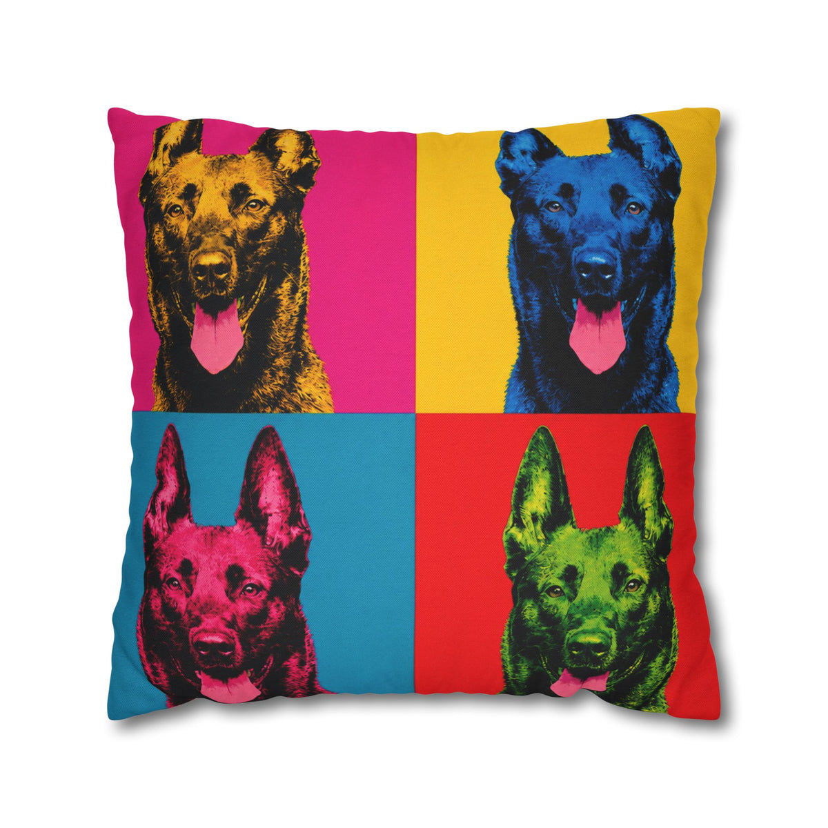 Pop Art Dog Pillowcase — Colorful German Shepherd Throw Pillow Cover