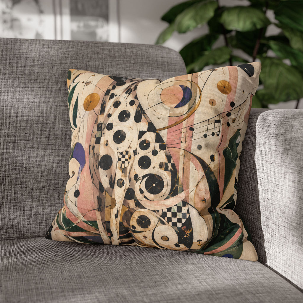 Abstract Musical Cat Decorative Pillowcase