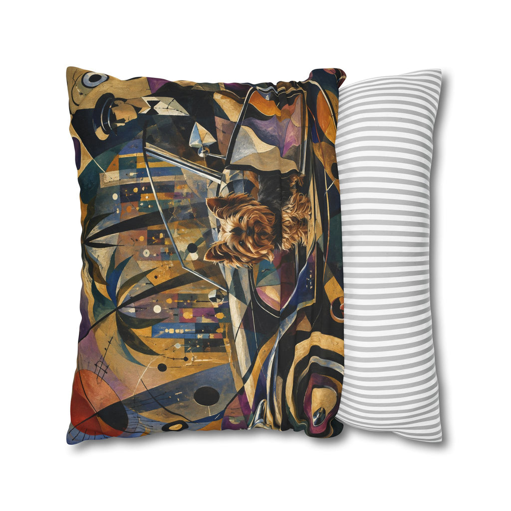 Pop Art Yorkie Throw Pillowcase — Colorful Yorkshire Terrier Accent Pillow