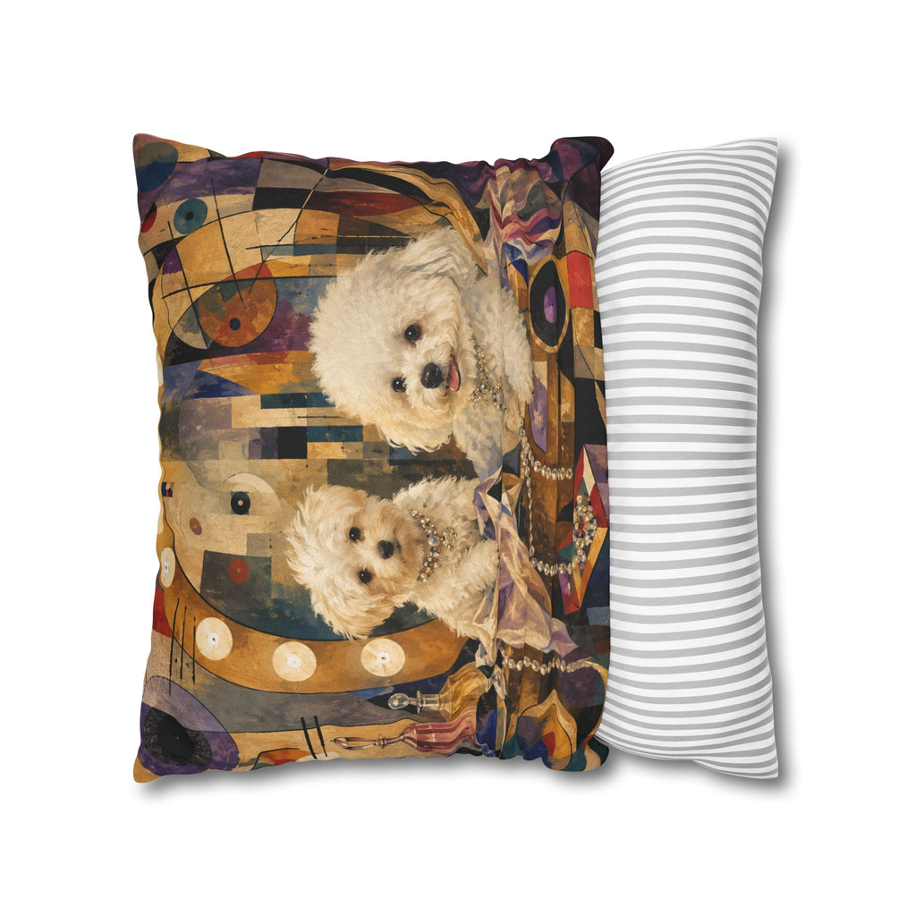 Pop Art Maltese Dog Pillow — Colorful Square Throw Pillowcase