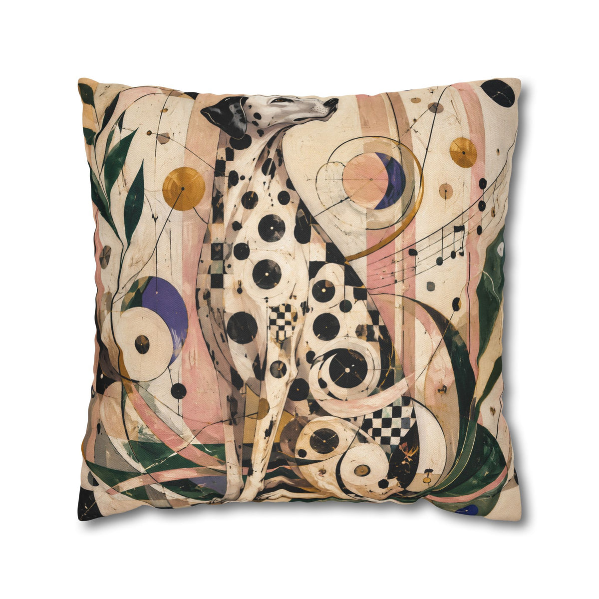 Abstract Musical Cat Decorative Pillowcase