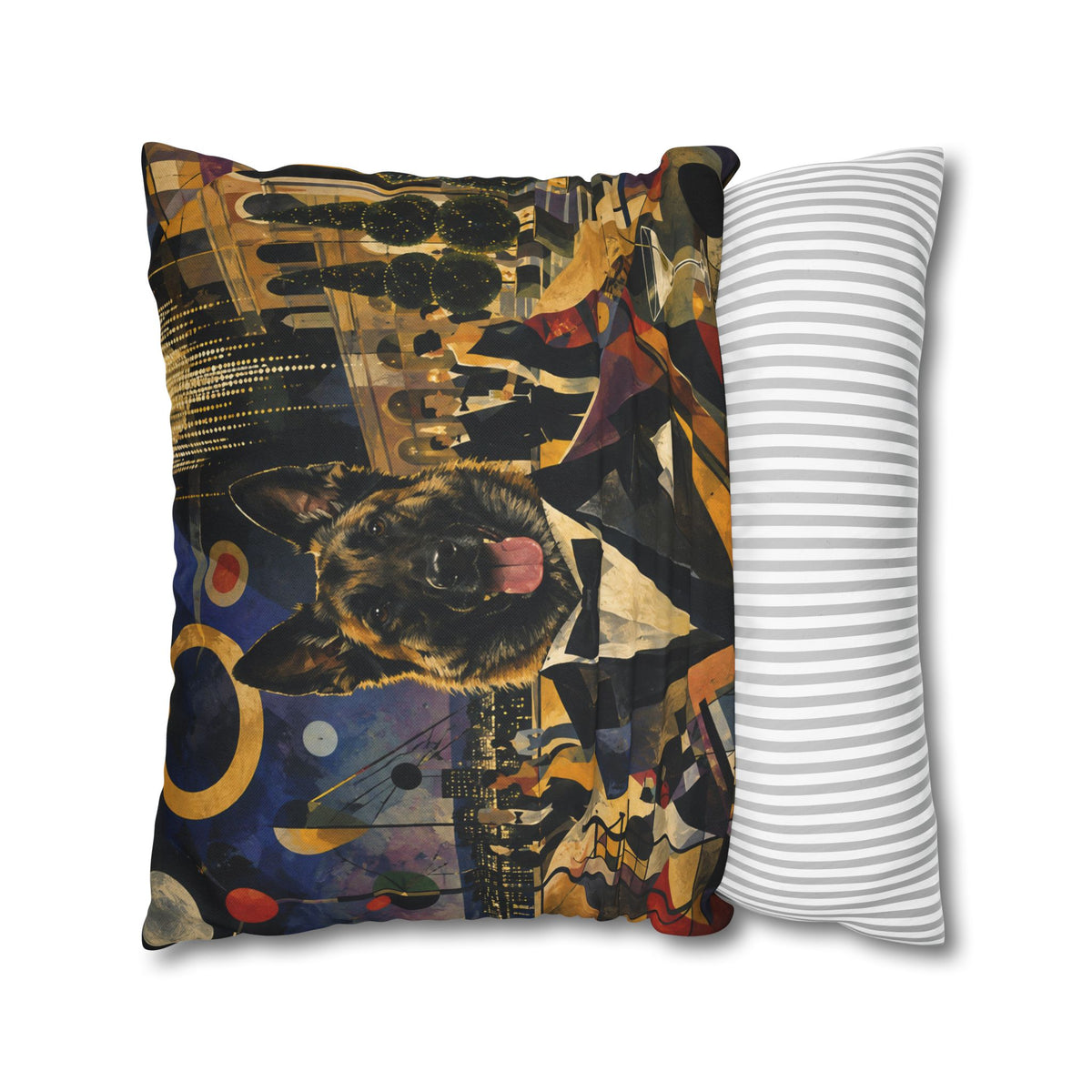 Pop Art Dog Pillowcase — Colorful German Shepherd Throw Pillow Cover