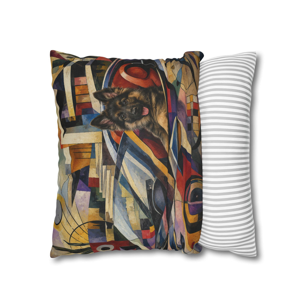 Pop Art German Shepherd Pillowcase — Bold Neon Dog Throw Pillow Cover