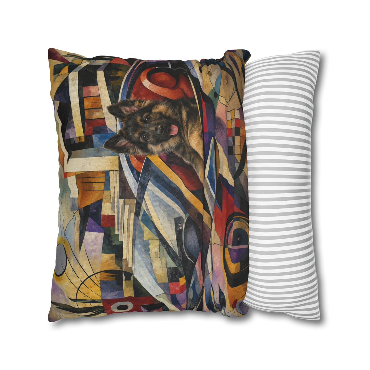 Pop Art German Shepherd Pillowcase — Bold Neon Dog Throw Pillow Cover
