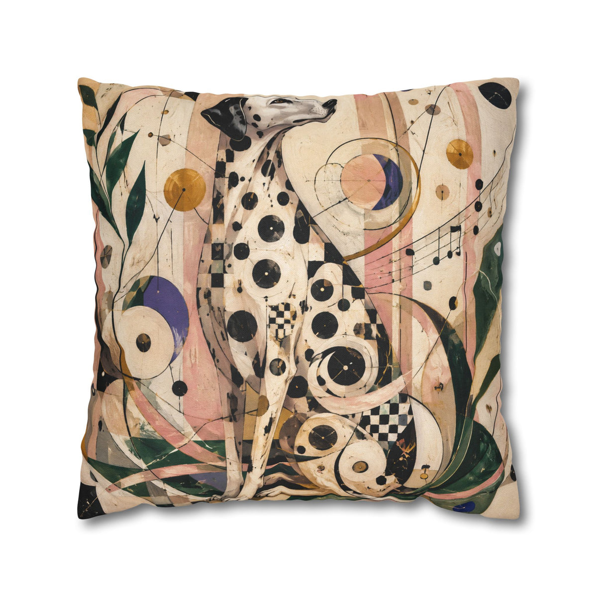 Abstract Musical Cat Decorative Pillowcase