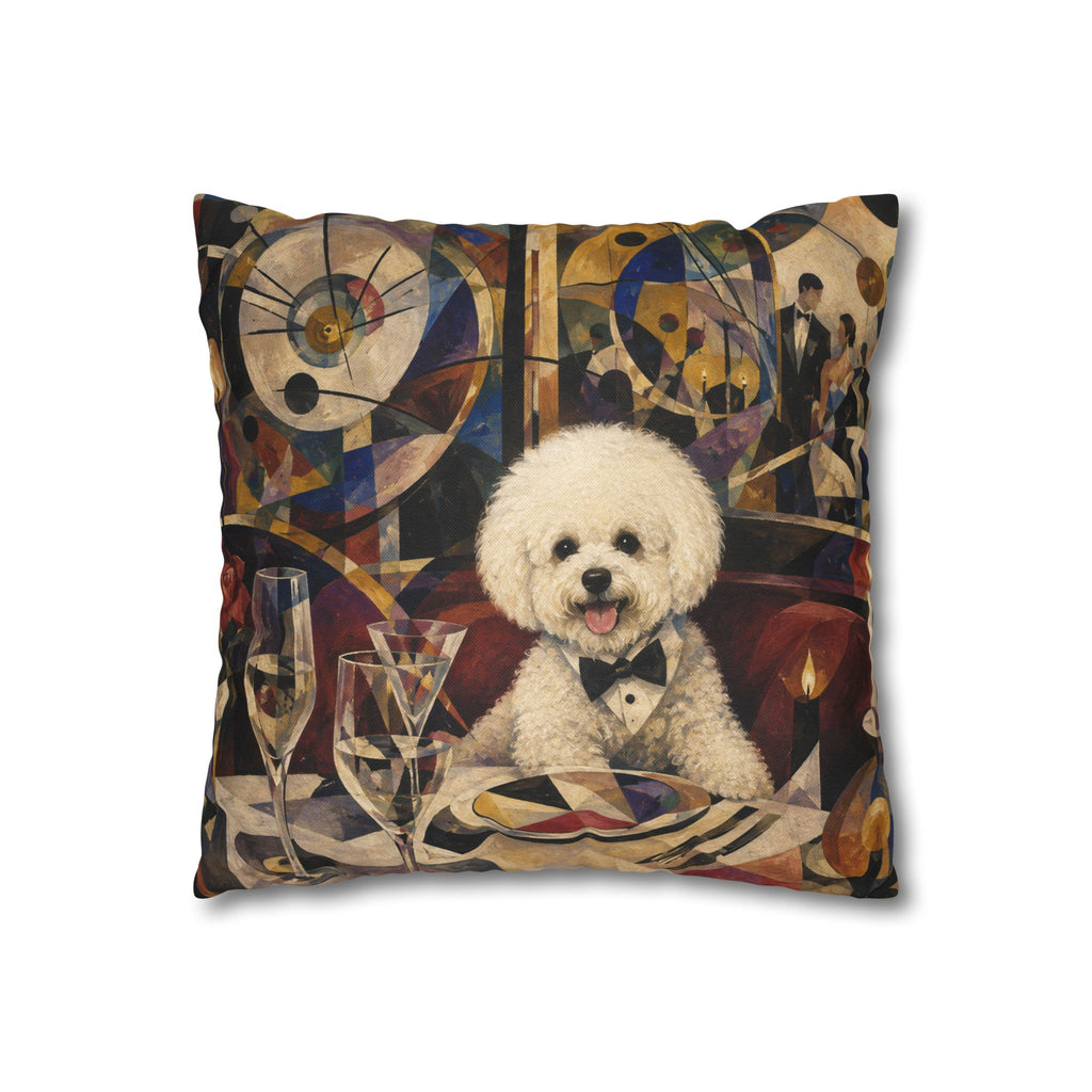 Colorful Pop Art Bichon Pillowcase - Vibrant Dog Accent Pillow