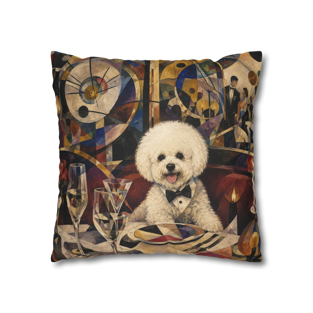 Colorful Pop Art Bichon Pillowcase - Vibrant Dog Accent Pillow