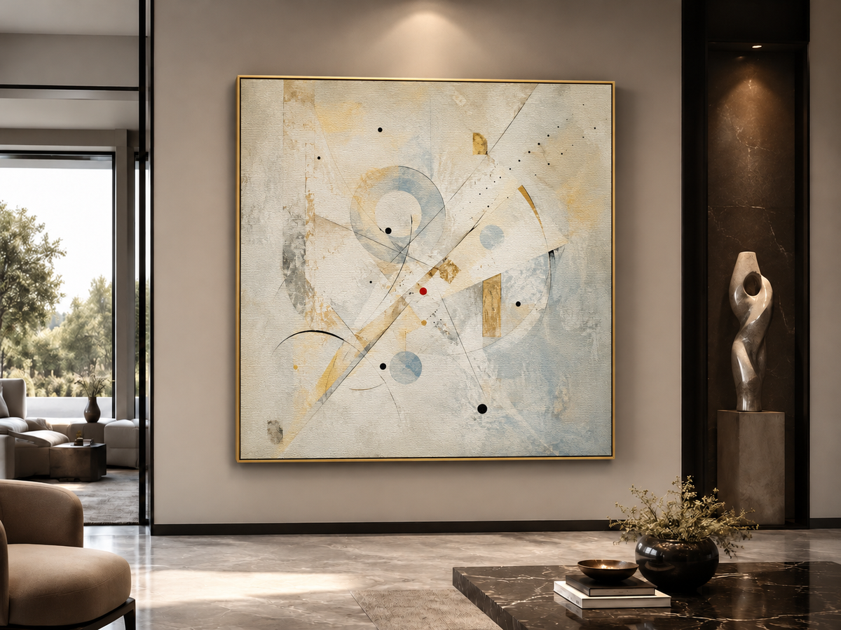 Whispered Resonance in Luminous White — gold floating frame mockup