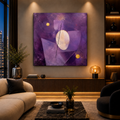 Violet Silence in Gold and Ivory — unframed mirror-wrap stretched canvas mockup