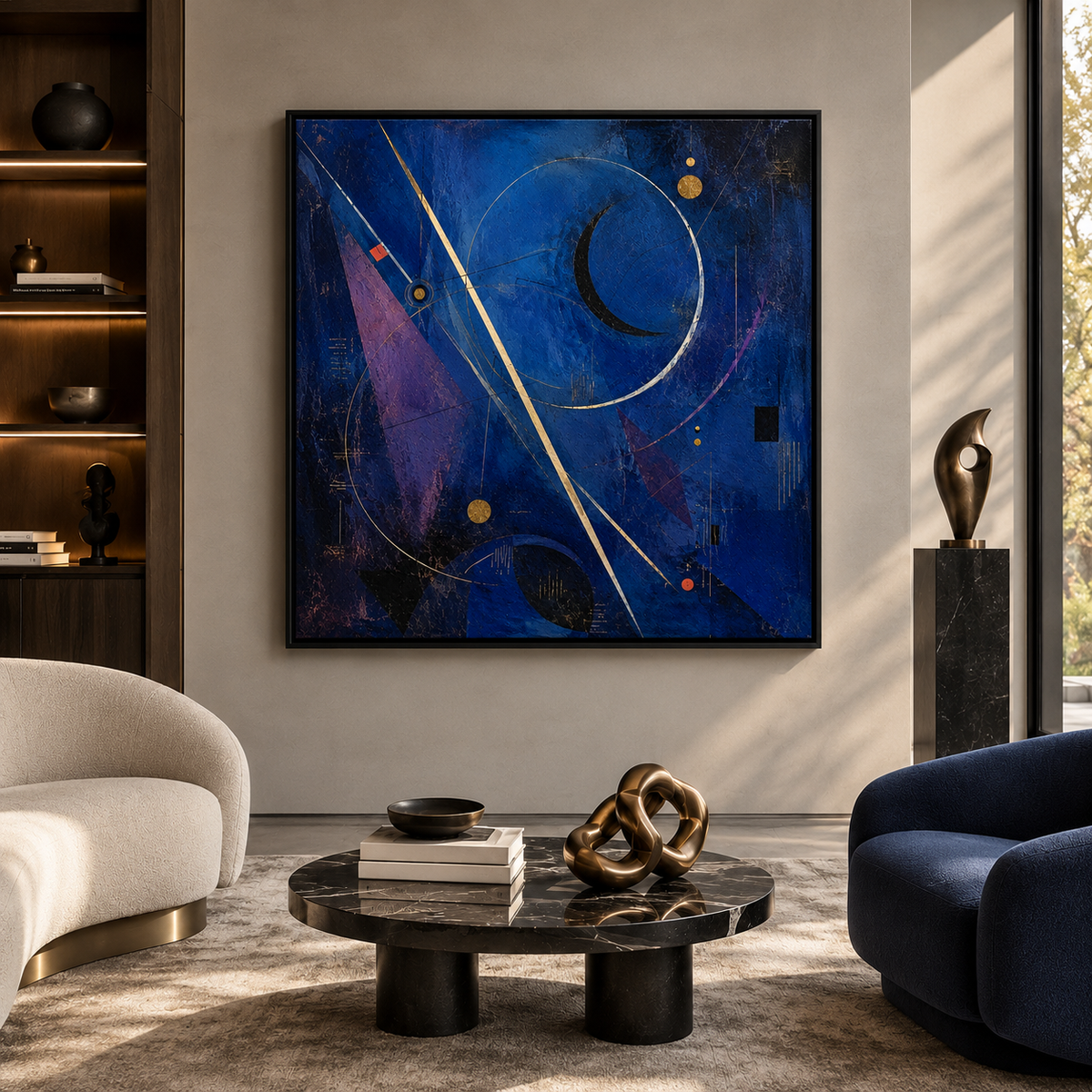 Blue Interval in Ultramarine — black floating frame mockup