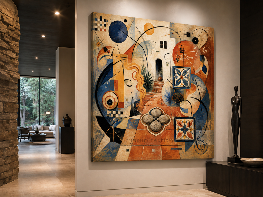 Completion — unframed mirror-wrap stretched canvas mockup