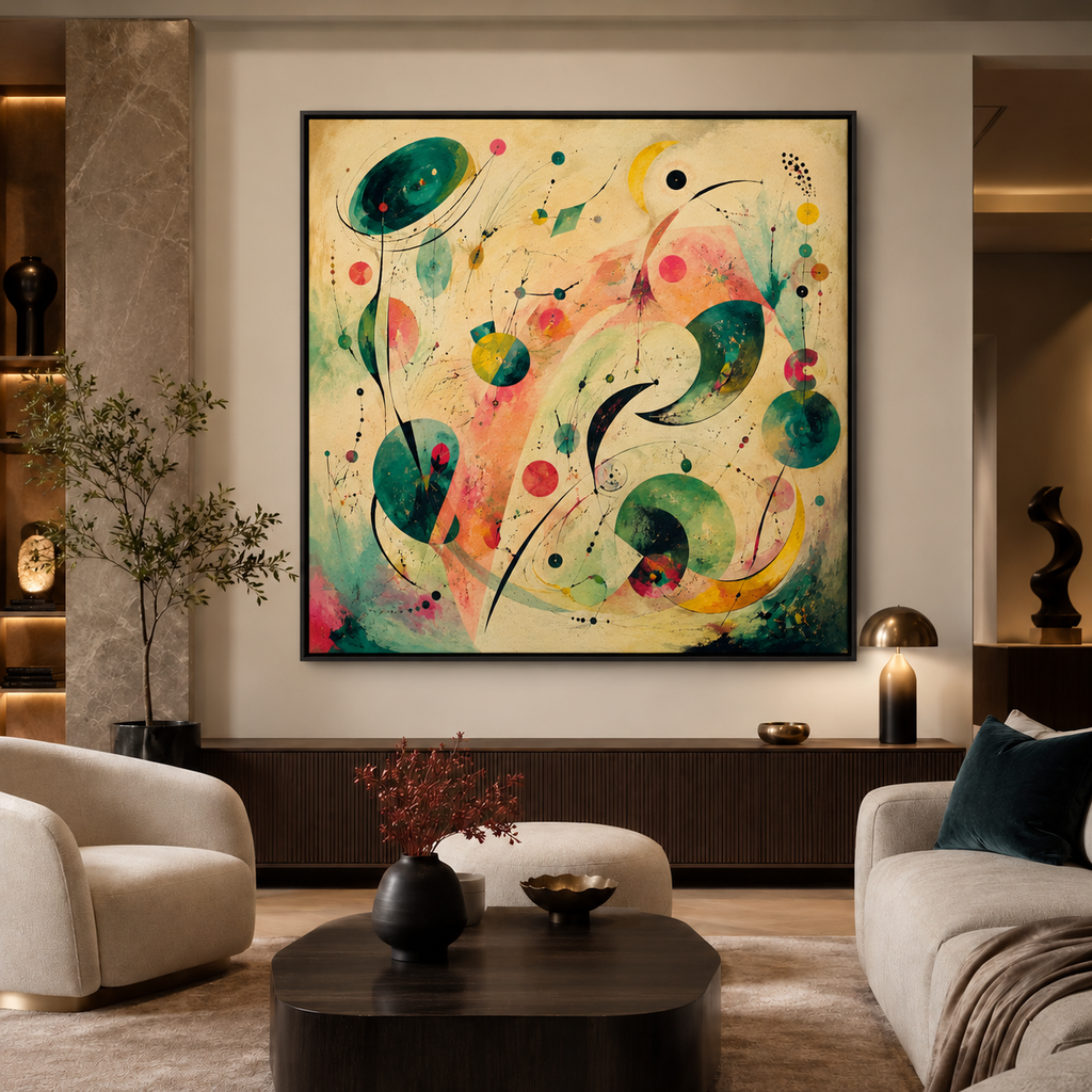 Verdant Dream in Emerald Harmony — black floating frame mockup