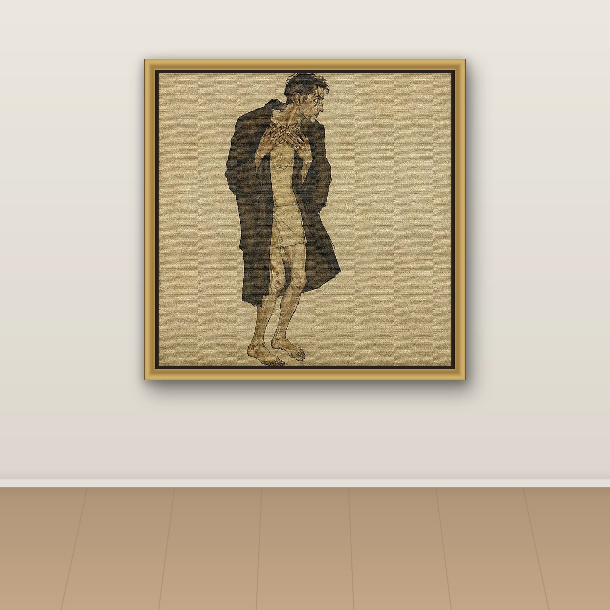 Barefoot Man in Anxious Profile