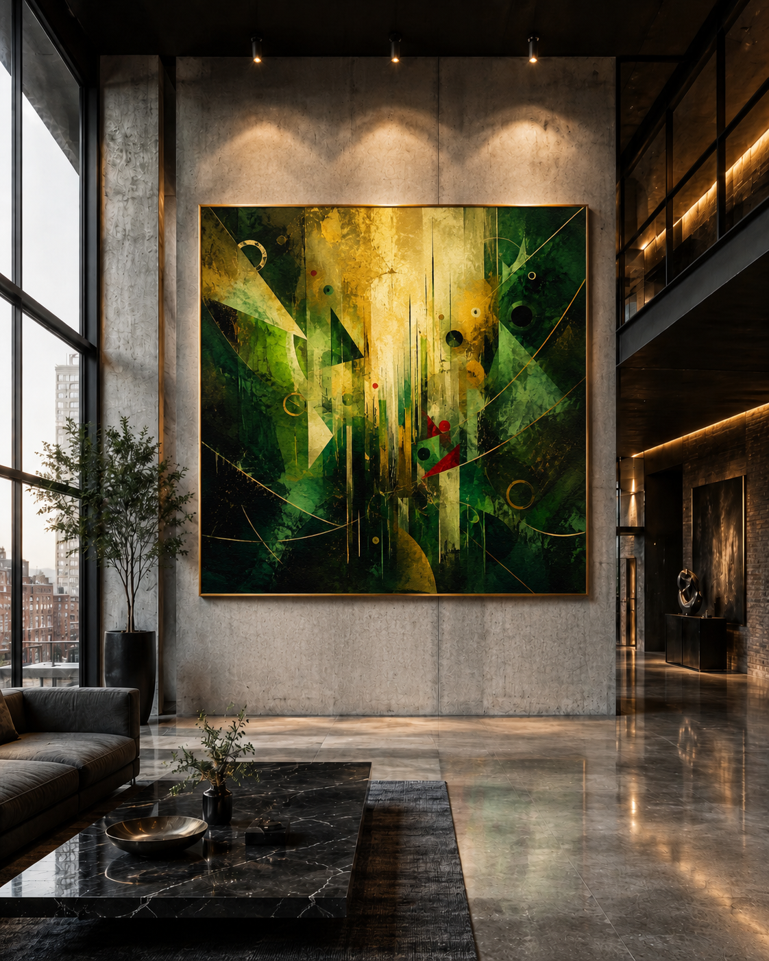 Emerald Ascension Through Golden Air