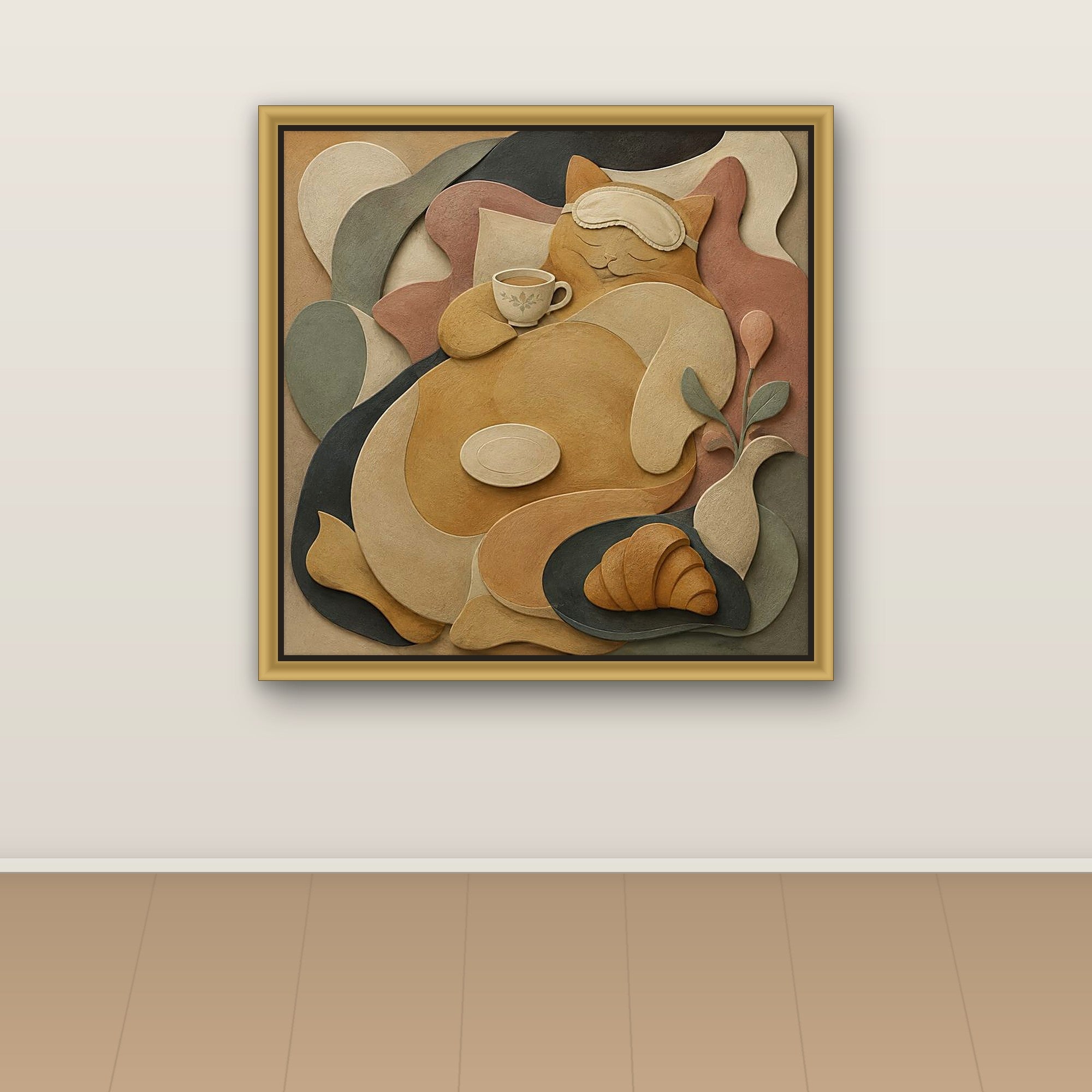 Biomorphic Cat's Quiet Coffee Dream