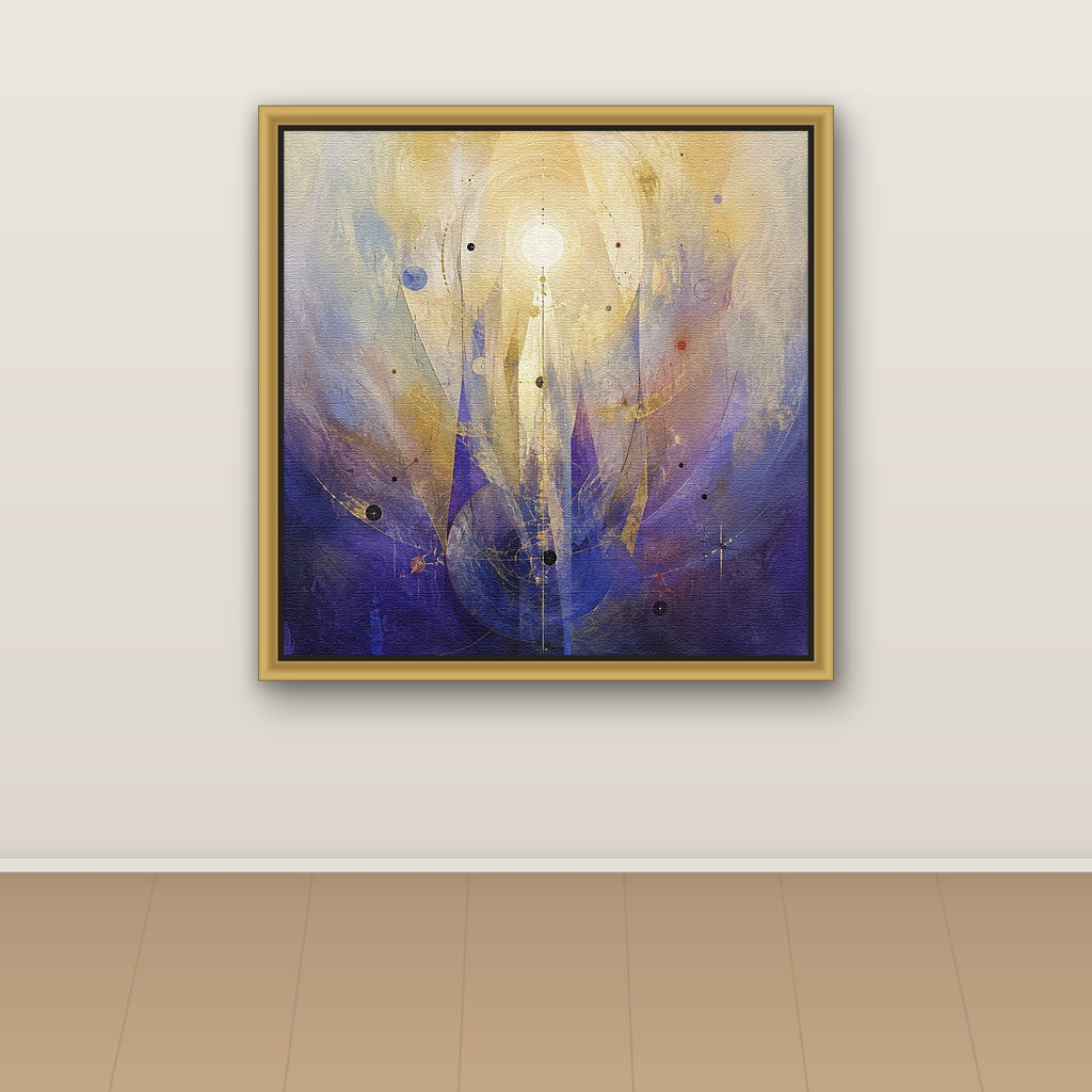Ivory-Gold Ascent Through Violet Light