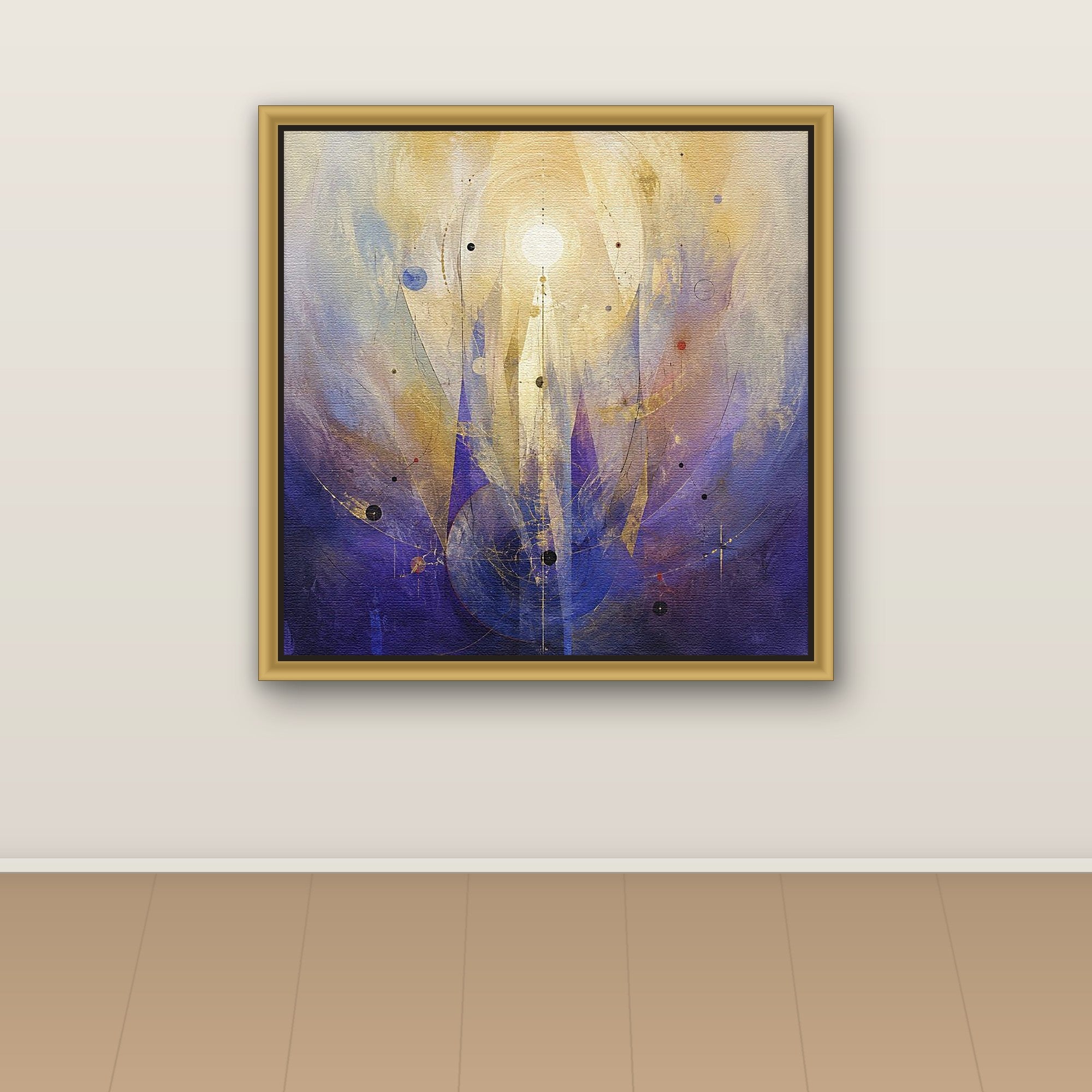 Ivory-Gold Ascent Through Violet Light