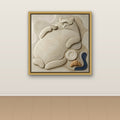 Monumental Sleepy Cat in Relief