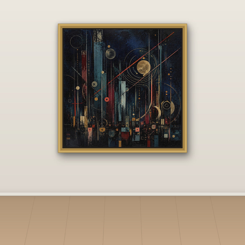 Nocturnal city in teal and gold
