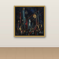 Nocturnal city in teal and gold