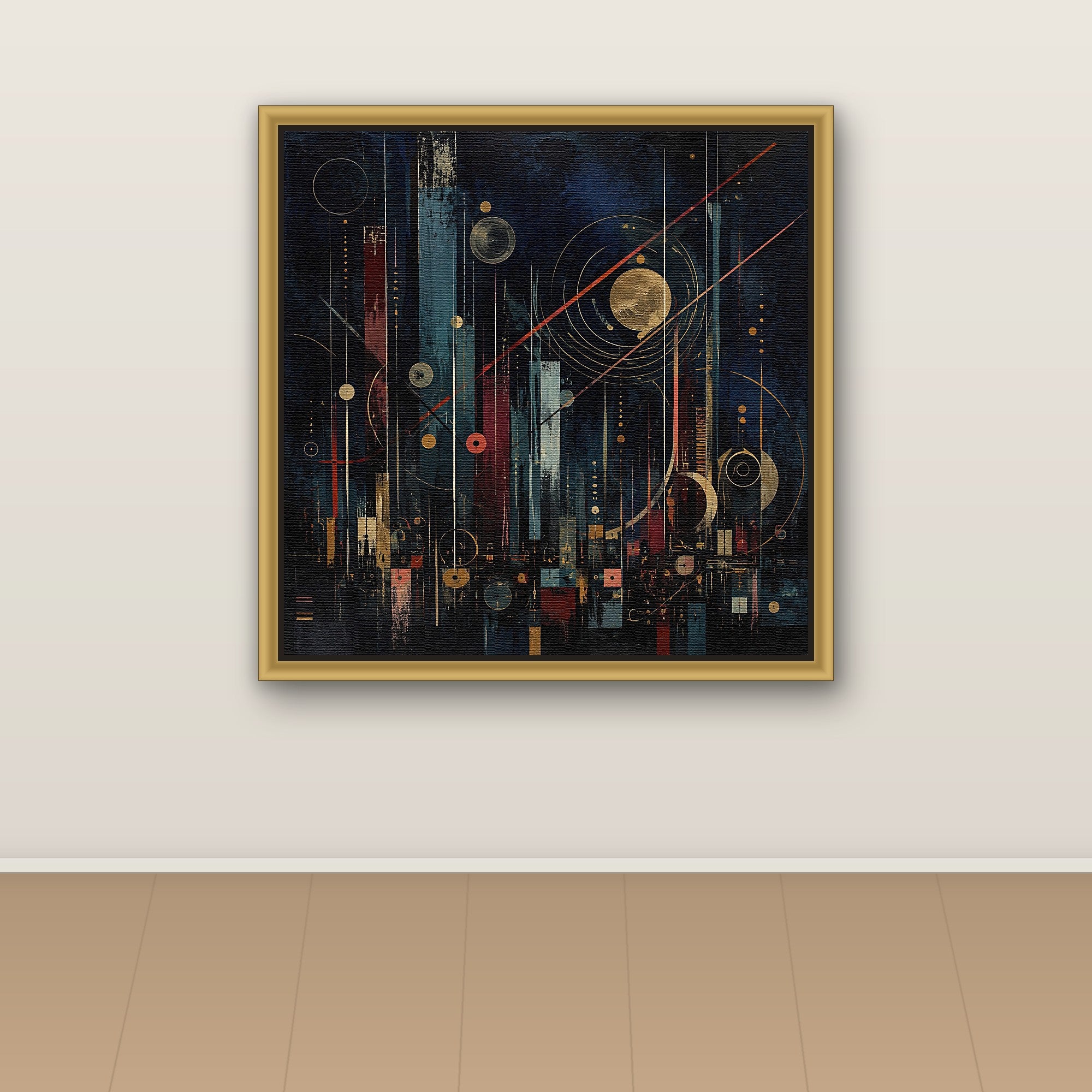 Nocturnal city in teal and gold