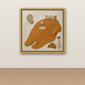 Reclining Orange Tabby, Biomorphic Relief