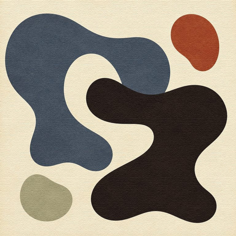 Serene interlocking forms in warm balance