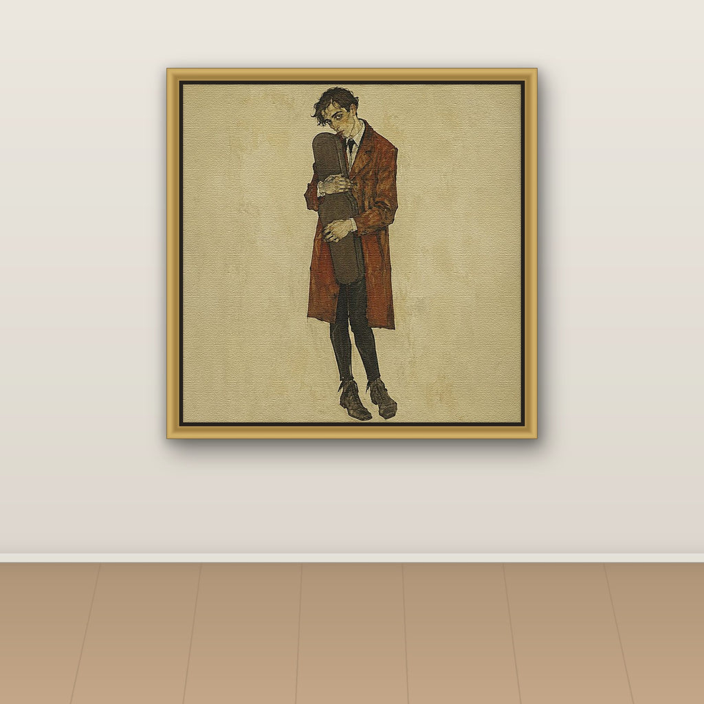 Solitary Violinist with a Closed Case