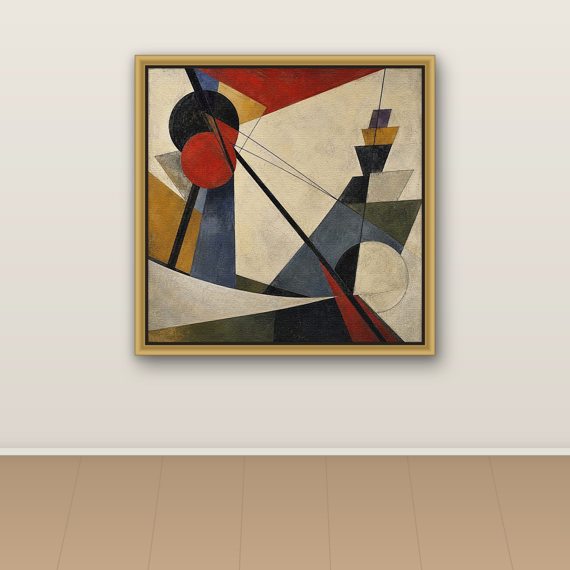 Suspended geometric counterweights