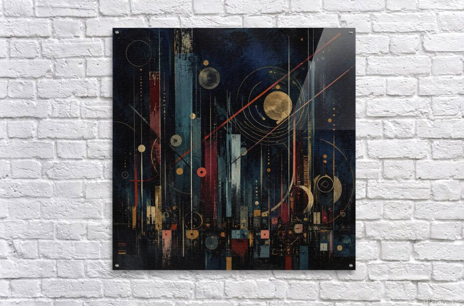 Nocturnal city in teal and gold