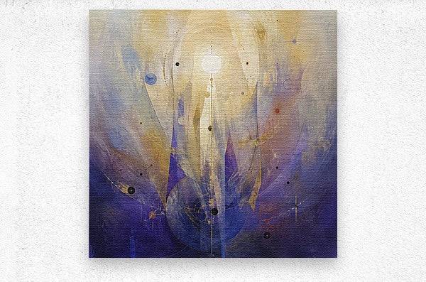 Ivory-Gold Ascent Through Violet Light
